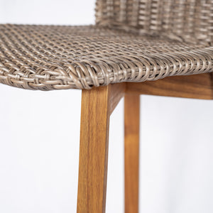 English Elm Christopher Knight Home® - Lymington Outdoor Bar Stool Set of 2 — Durable Acacia & Wicker Craft, Ergonomic 105° Backrest Comfort Light Brown,Teak N775P278094B
