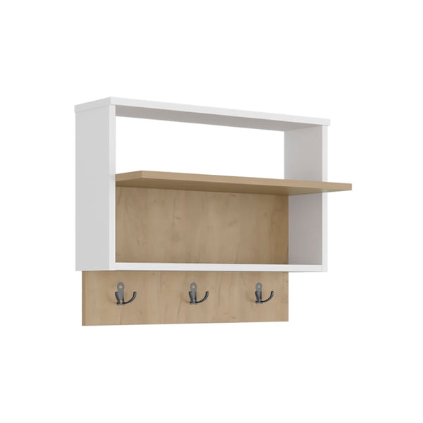 English Elm Bigler Wall Mounted Shelf with Hooks Minimalist Entryway Organizer for Modern Homes B092P390623