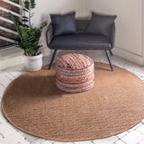 Unique Loom Outdoor Modern Links Machine Made Striped Rug Light Brown, Light Brown/Brown 6' 0" x 6' 0"