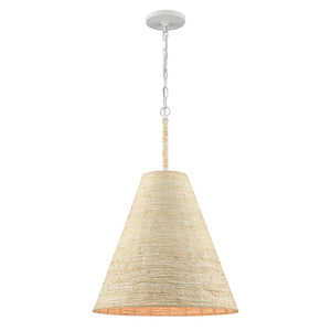 Abaca 17'' Wide 1-Light Pendant - Textured White 32456/1 Elk Lighting