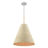 Abaca 17'' Wide 1-Light Pendant - Textured White 32456/1 Elk Lighting