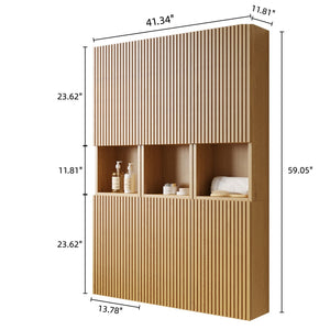 English Elm Mitch 41" Wall-Mounted Cabinet Set - Stylish Corolla Oak Storage For Bathrooms, Living Rooms & More! W2615S00142