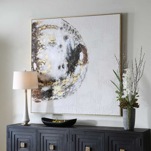 Uttermost Moon Landing Gold Leaf Framed Hand Painted Abstract Canvas Wall Art