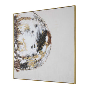 Uttermost Moon Landing Gold Leaf Framed Hand Painted Abstract Canvas Wall Art
