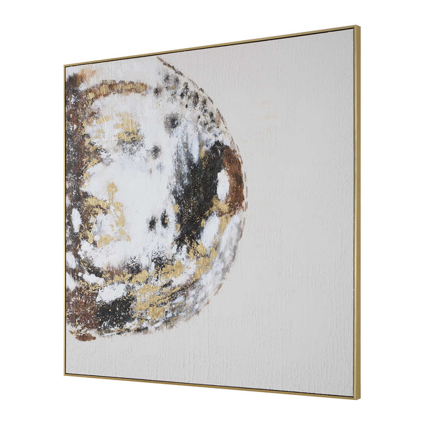 Uttermost Moon Landing Gold Leaf Framed Hand Painted Abstract Canvas Wall Art