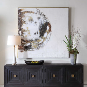 Uttermost Moon Landing Gold Leaf Framed Hand Painted Abstract Canvas Wall Art