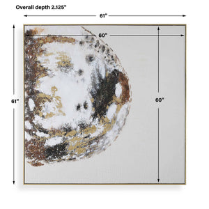 Uttermost Moon Landing Gold Leaf Framed Hand Painted Abstract Canvas Wall Art