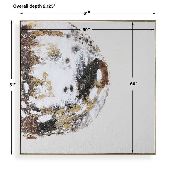Uttermost Moon Landing Gold Leaf Framed Hand Painted Abstract Canvas Wall Art