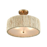 Abaca 16.75'' Wide 3-Light Semi Flush Mount - Satin Brass 32469/3 Elk Lighting