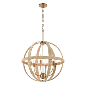 Abaca 23'' Wide 6-Light Chandelier - Satin Brass 32472/6 Elk Lighting