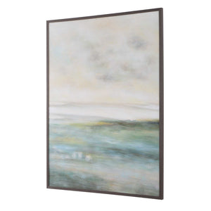 Uttermost Awakening Hand Painted Canvas Landscape Wall Art with Dark Walnut Frame