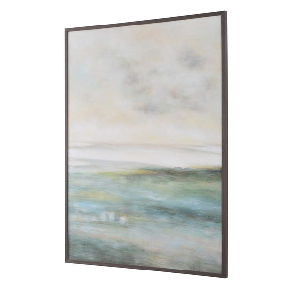 Uttermost Awakening Hand Painted Canvas Landscape Wall Art with Dark Walnut Frame