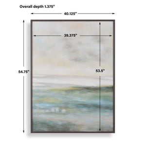 Uttermost Awakening Hand Painted Canvas Landscape Wall Art with Dark Walnut Frame