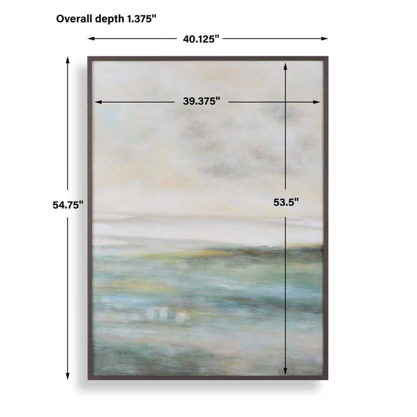Uttermost Awakening Hand Painted Canvas Landscape Wall Art with Dark Walnut Frame