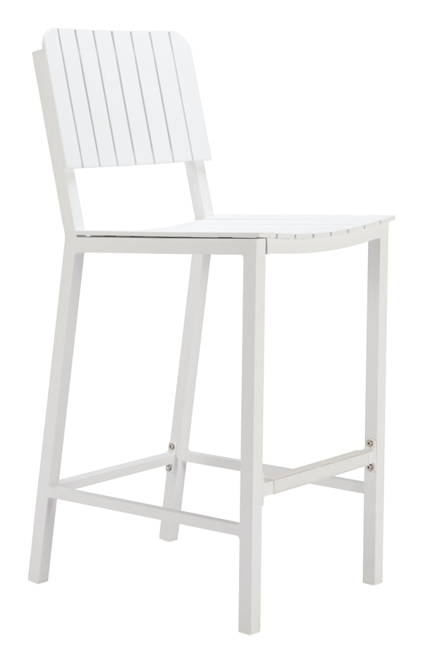 Zuo Modern Kayu Barstool White - Modern Outdoor Seating, Durable Aluminum Construction, Lightweight & Stylish White Aluminum 704149-zuo-modern