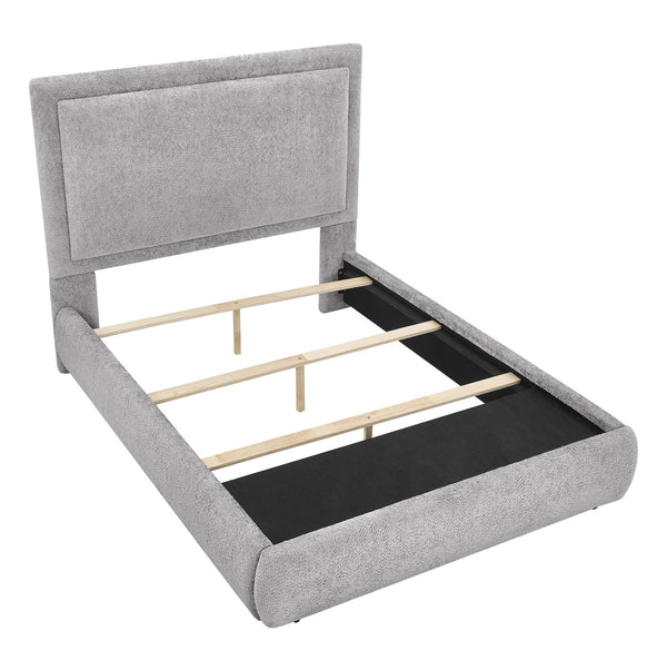 English Elm 1Pc King Size Luxurious Bed Frame With Soft Chenille Upholstery & Hidden Storage For Organized Bedrooms B2741S00545