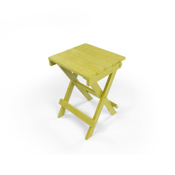 English Elm Riverstone Recycled Hdpe Folding Outdoor Bistro Table Weatherproof Patio Balcony Yellow B2745P409698