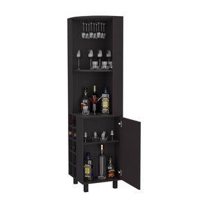 English Elm Fm Furniture Leah Corner Bar Cabinet with Wine Rack Open Shelves White Modern B128S00046