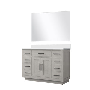 English Elm White Oak Single Bath Vanity Set With Cultured Marble Top & Frameless Mirror - Elegant Storage Solution B2731S01406-GIGA