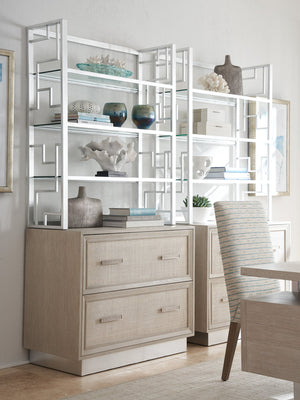 Lexington Sligh Wheaton Hutch - Contemporary Oak Veneer Design With Woven Raffia Doors And Elegant Silver Accents Gray Wood 324-441