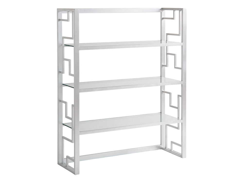 Lexington Sligh Wheaton Hutch - Contemporary Oak Veneer Design With Woven Raffia Doors And Elegant Silver Accents Gray Wood 324-441