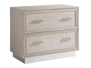 Lexington Sligh Wheaton File Chest - Contemporary Oak Veneer Design With Raffia Fronts And Silver Leaf Accents Gray Wood 324-450