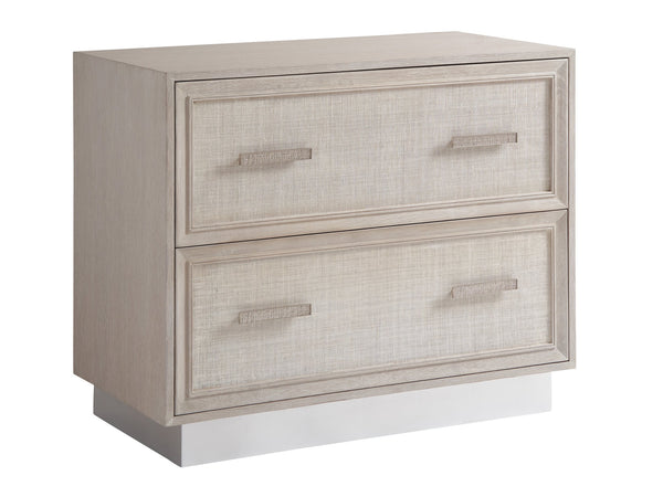 Lexington Sligh Wheaton File Chest - Contemporary Oak Veneer Design With Raffia Fronts And Silver Leaf Accents Gray Wood 324-450