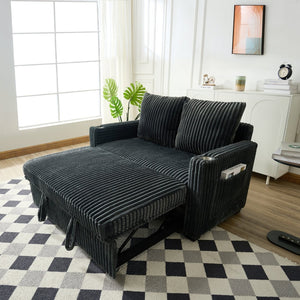 English Elm 53-inch Corduroy Recliner Sofa Bed with Usb Port Five Position Backrest Adjustment W2564P335437