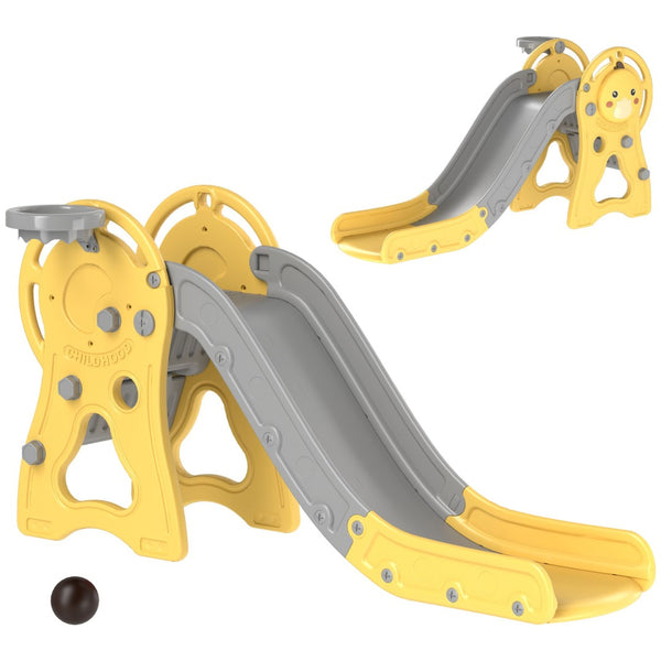 English Elm Qaba 3 in 1 Toddler Climber Slide Set with Basketball Hoop Duck Playroom Fun W2225P229339