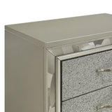 English Elm Dovia Silver 2-Drawer Nightstand With Metal Hardware