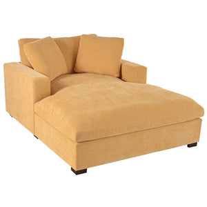 English Elm Mirod Oversized Chaise Lounge with Birch Legs Pillow Back Polyester Upholstered Seating Yellow N760P196662Y