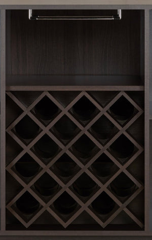 English Elm Espresso Finish Wine Cabinet with Stemware Rack Bottle Storage for Home Bar B062P215513