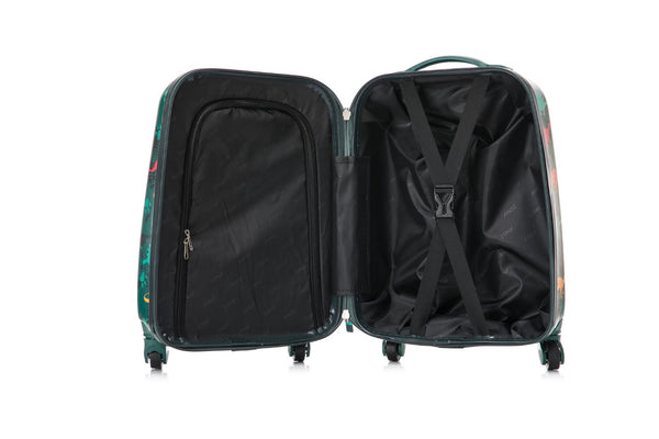 English Elm 4-piece Hard Shell Abs Spinner Luggage Set with Built-in Lock and Telescoping Handle Black T3292P337796