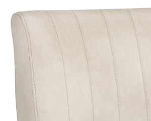 Sunpan Halden Dining Chair Set of 2 – Urban Style with Bold Stitching and Rustic Bronze Steel Frame Bravo Cream