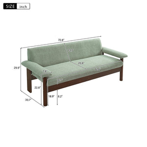 English Elm Modern Berber Fleece 2 Seat Loveseat Rubberwood Base Plush Armrest Couch for Apartments Green N763S000050F