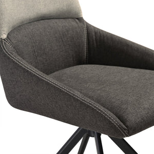 English Elm Maverick Swivel Polyester Dining Chairs with Black Metal Legs for Modern Kitchens B2736P464831