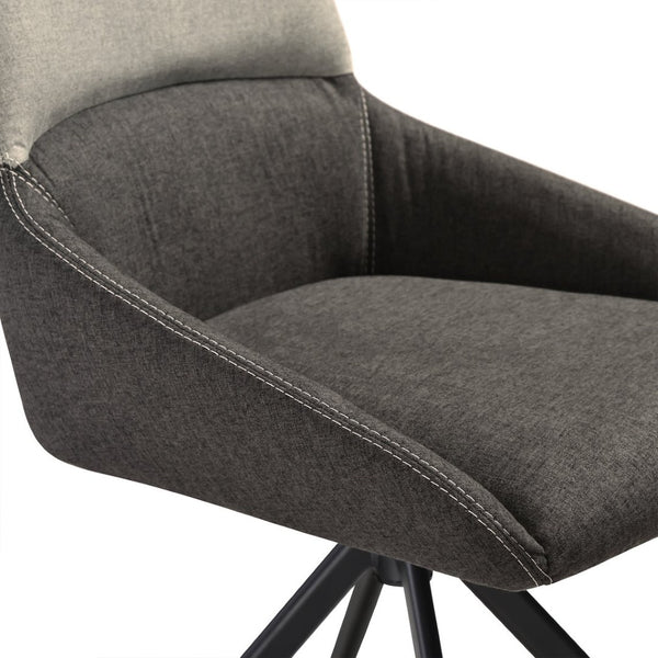 English Elm Maverick Swivel Polyester Dining Chairs with Black Metal Legs for Modern Kitchens B2736P464831