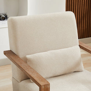 English Elm 29.13"w Boucle Swivel Accent Chair Open Back 360 Rotation Modern Lounge Seating Beige W3188P417947