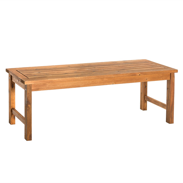 English Elm Walker Edison - Modern Acacia Slat-Top Patio Bench in Brown — Durable Hardwood, Weather-Resistant, Ready-to-Assemble Comfort B185P169280