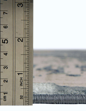 Unique Loom Aberdeen Stanhope Machine Made Border Rug Blue, Gray/Ivory 5' 3" x 8' 0"