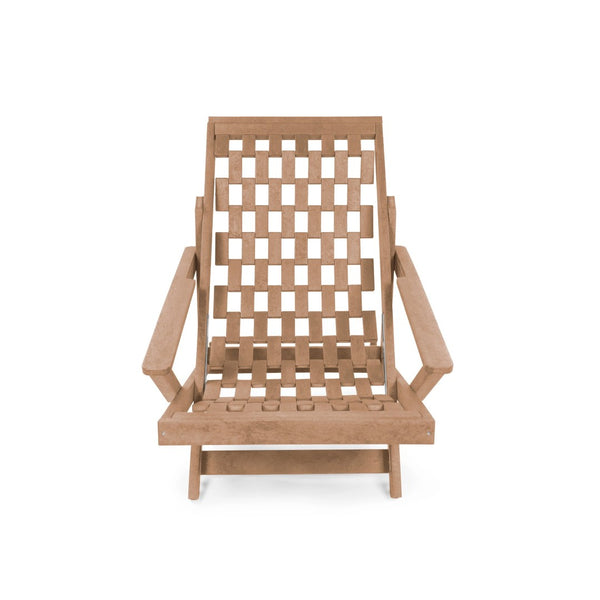 English Elm Pinecrest Outdoor Folding Lounge Chair Recycled Hdpe Reclining Patio Seat with Cushion Teak B2745P409694