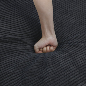 English Elm Pixel Modern Modular Sofa - Stylish Black Corduroy L-Shaped Sectional 4-Seater For Versatile Comfort B341S00024-GIGA