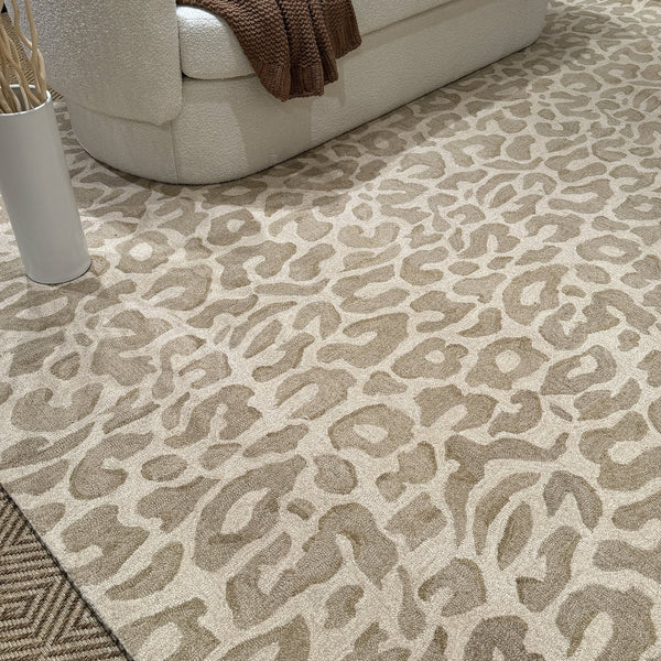 Capel Rugs Serengeti-leopard Hand-tufted Wool Area Rug - Nature-inspired Design For Elegant Interiors Natural, Tan 100% Wool 3254rs09001200600
