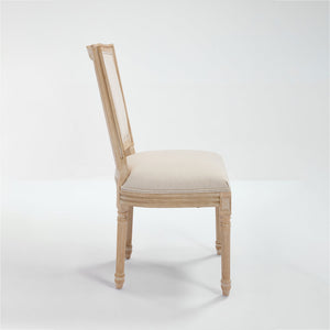 English Elm French Country Dining Chairs Set Of 2 - Upholstered T-Back Design For Elegant Dining & Living Spaces W3426P324548