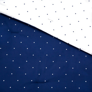 English Elm Linenspa Navy Polka Dot Microfiber Comforter Oversized King with Reversible Chic Design & Hypoallergenic Fill B350P326216