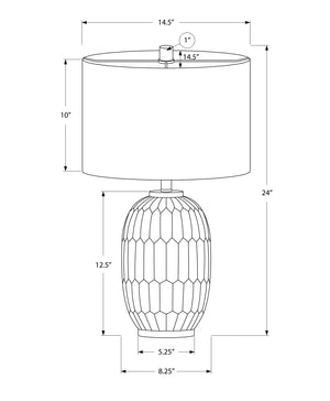 English Elm Lighting, 24" Cream Resin Table Lamp With Ivory Shade - Elegant Transitional Design For Any Room B2710P220136