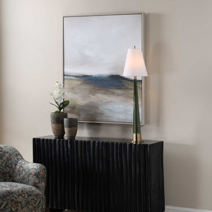 Uttermost Hand-painted Landscape Canvas Art with Oak Floating Frame Gallery Wall