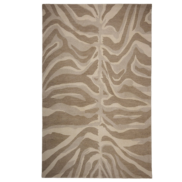 Capel Rugs Serengeti-zebra Hand-tufted Wool Area Rug - Nature-inspired Design For Elegant Modern Interiors Ash, Gray 100% Wool 3255rs02060800675