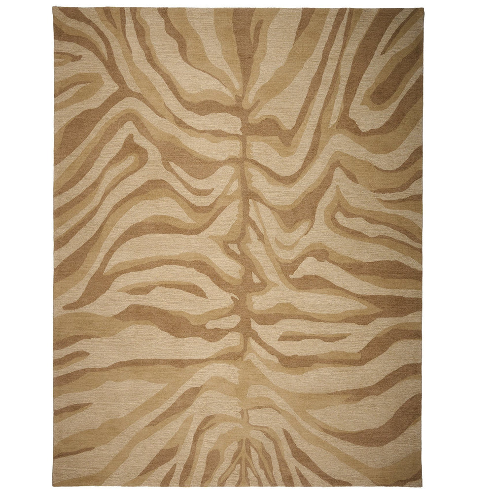 Capel Rugs Serengeti-zebra Hand-tufted Wool Area Rug - Nature-inspired Design For Elegant Modern Interiors Beige, Brown 100% Wool 3255rs02060800725