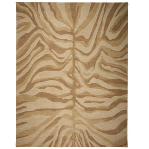 Capel Rugs Serengeti-zebra Hand-tufted Wool Area Rug - Nature-inspired Design For Elegant Modern Interiors Beige, Brown 100% Wool 3255rs02060800725